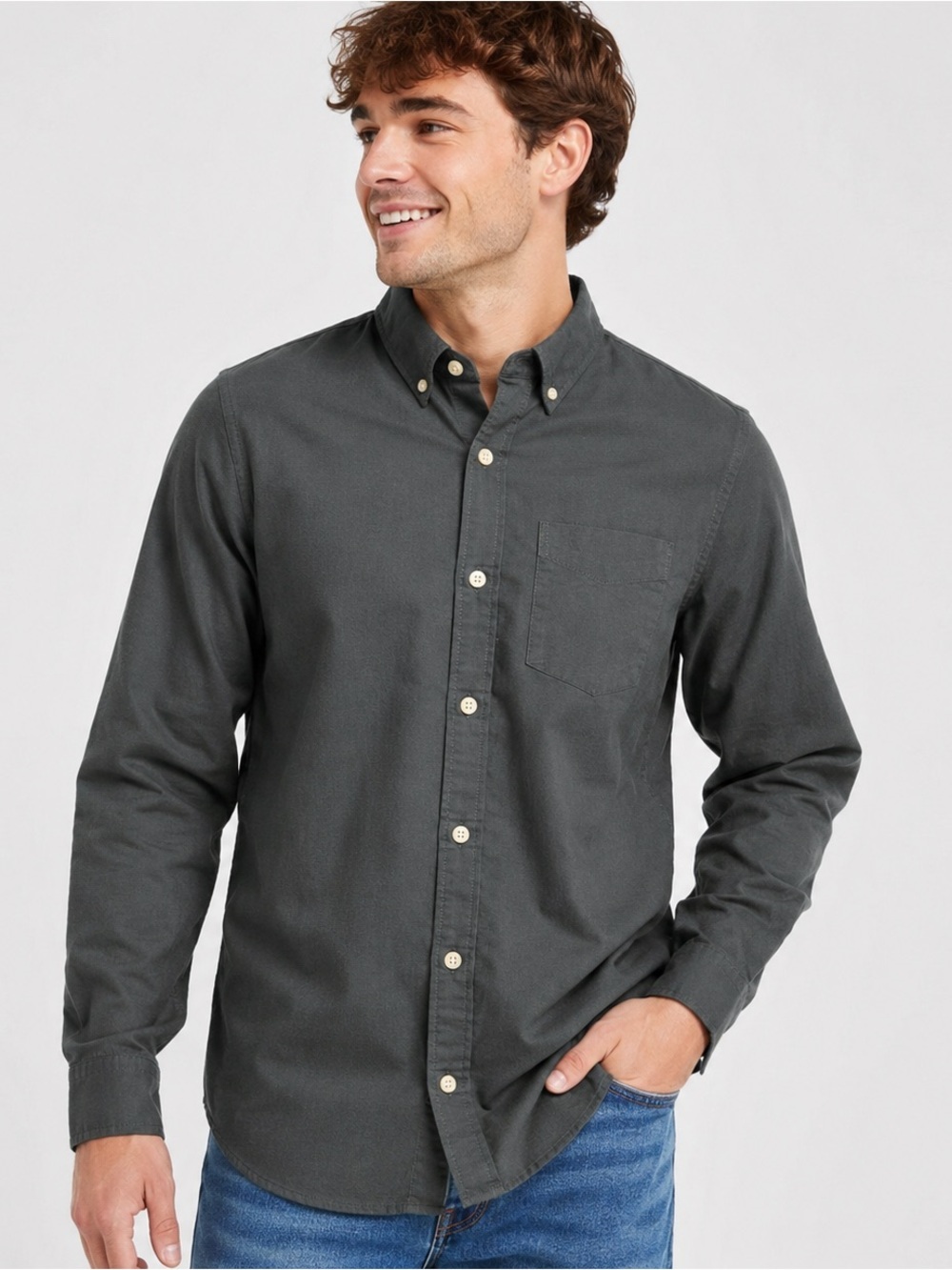 NWT GAP Standard Fit Oxford Button Down Shirt Men’s Large Green Long Sleeve